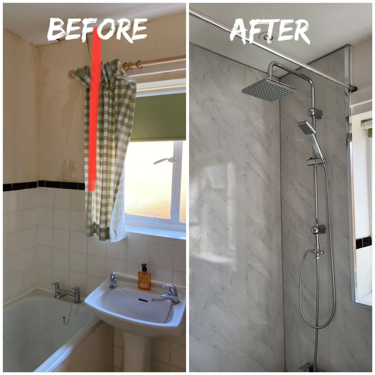 Bathroom transformed before and after in Coventry by Godiva Decorators (before and after)