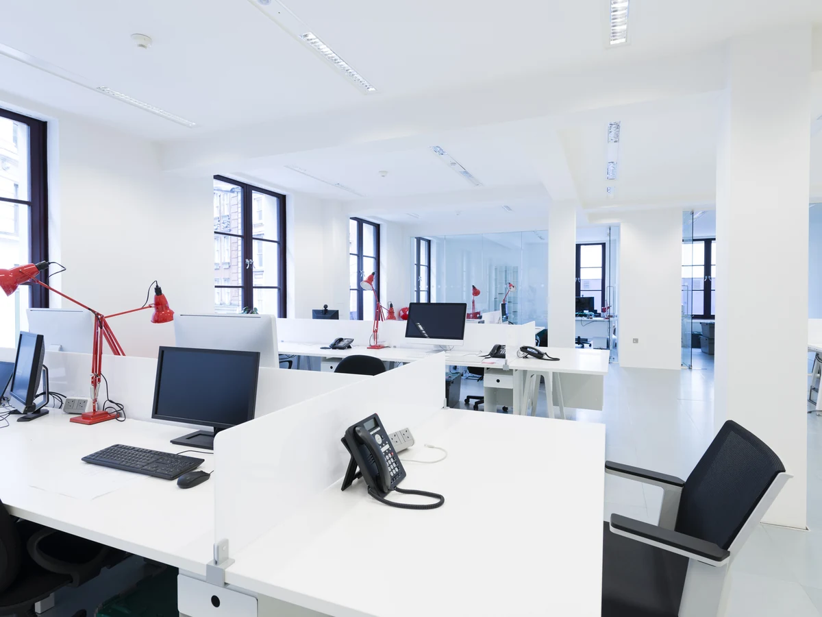 Bright open plan commercial painting in Coventry by Godiva Decorators