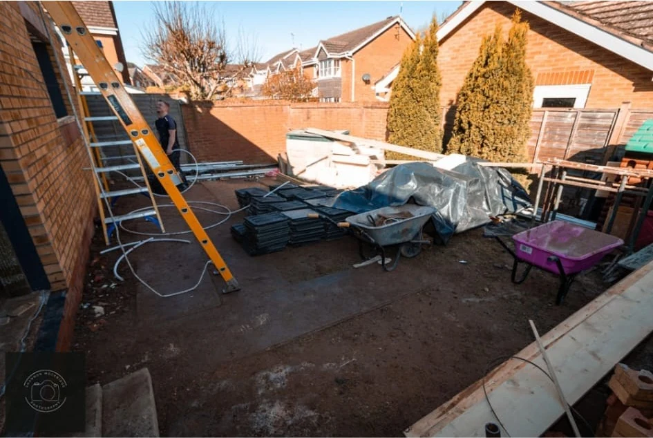 Exterior works in progress with access to the roofline in Coventry by Godiva Decorators (in progress)