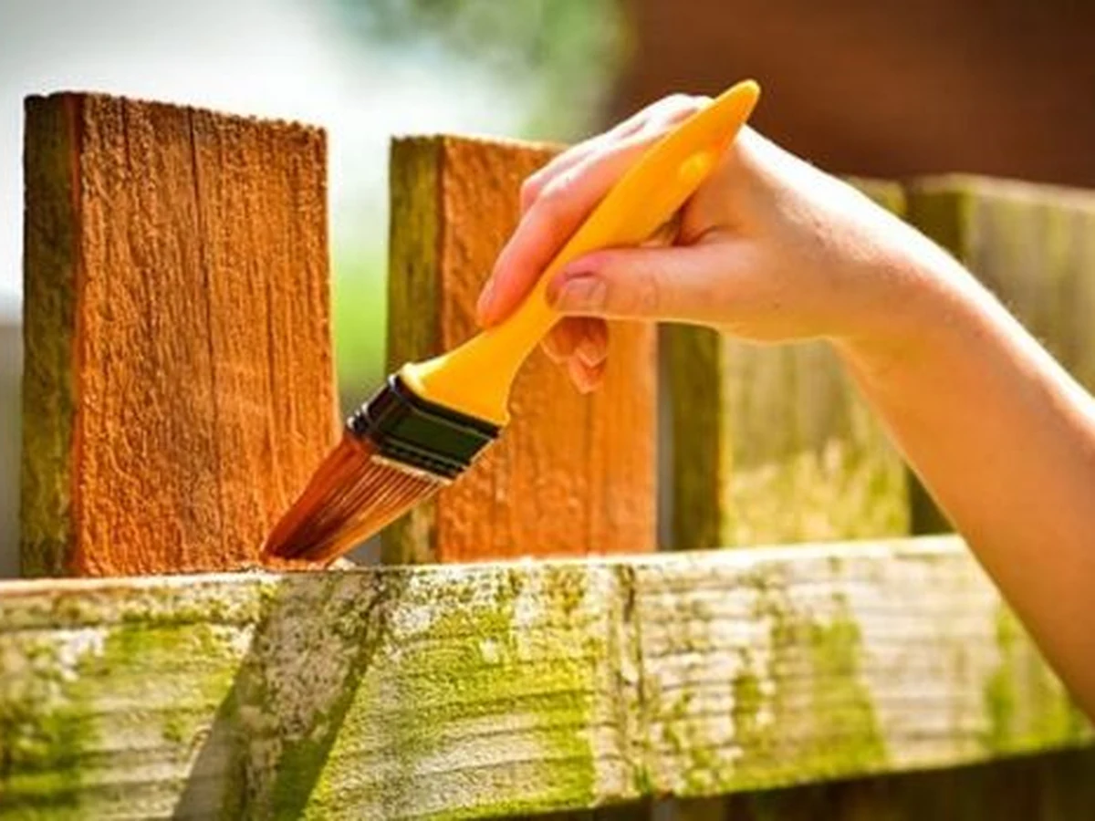 fence-painting-hand-wooden-garden-godiva-decorators Hand painting wooden garden fence Coventry Godiva Decorators
