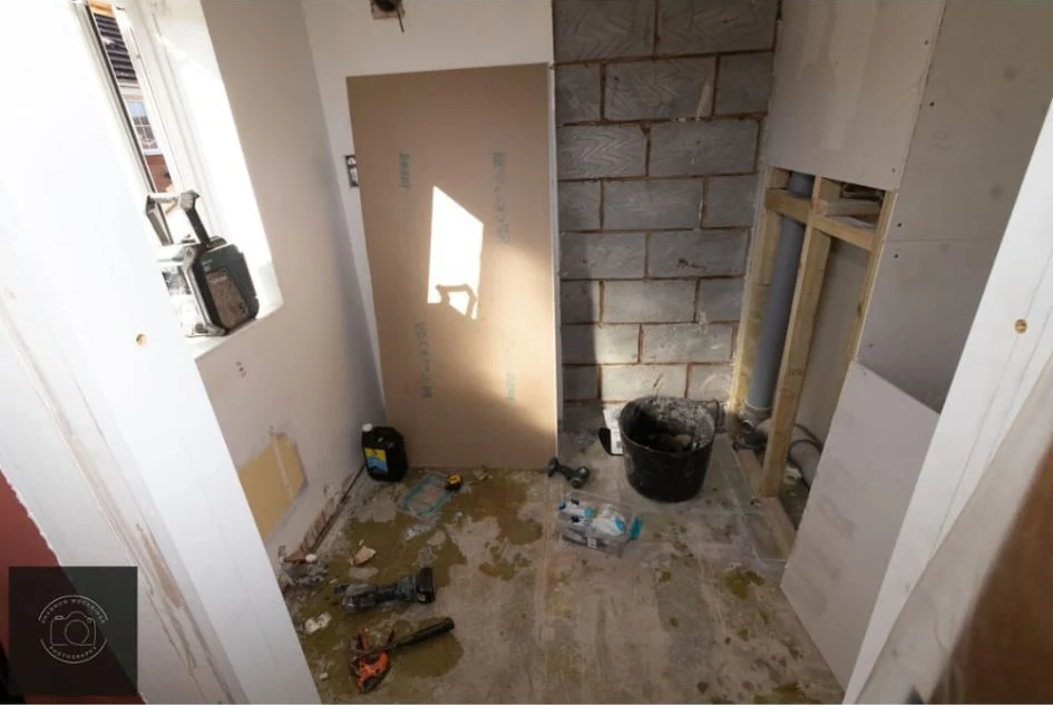 freshly-plastered-room-progress-coventry-godiva-decorators Freshly plastered room ready for decorating in Coventry by Godiva Decorators (in progress)