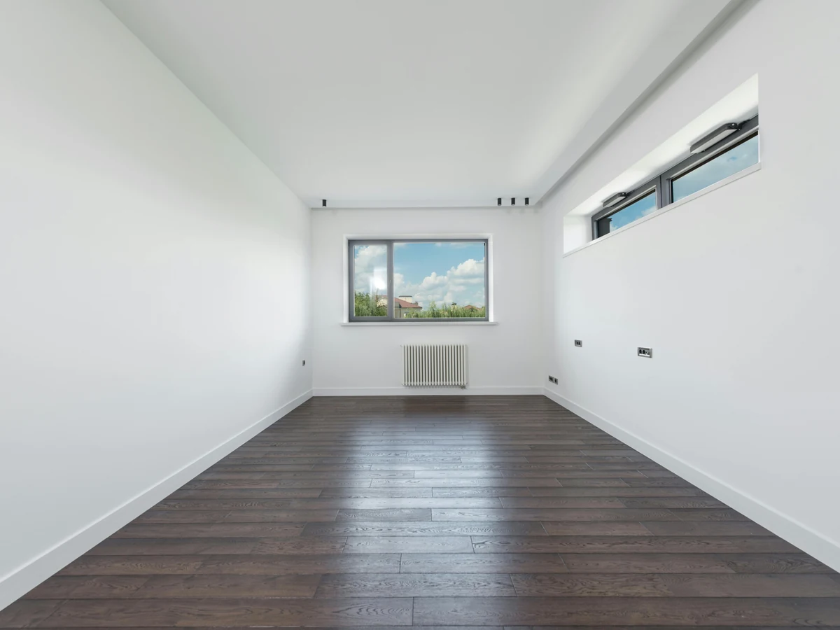 Empty white room freshly painted during home renovation