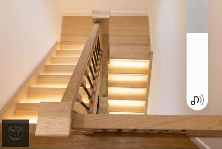 oak-staircase-side-coventry-godiva-decorators Oak staircase and landing decorated in a Coventry new build