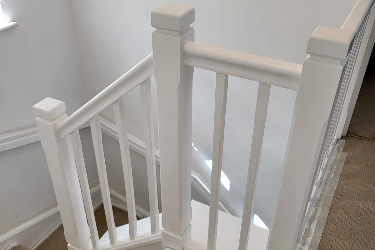 Staircase and landing painted in Coventry by Godiva Decorators